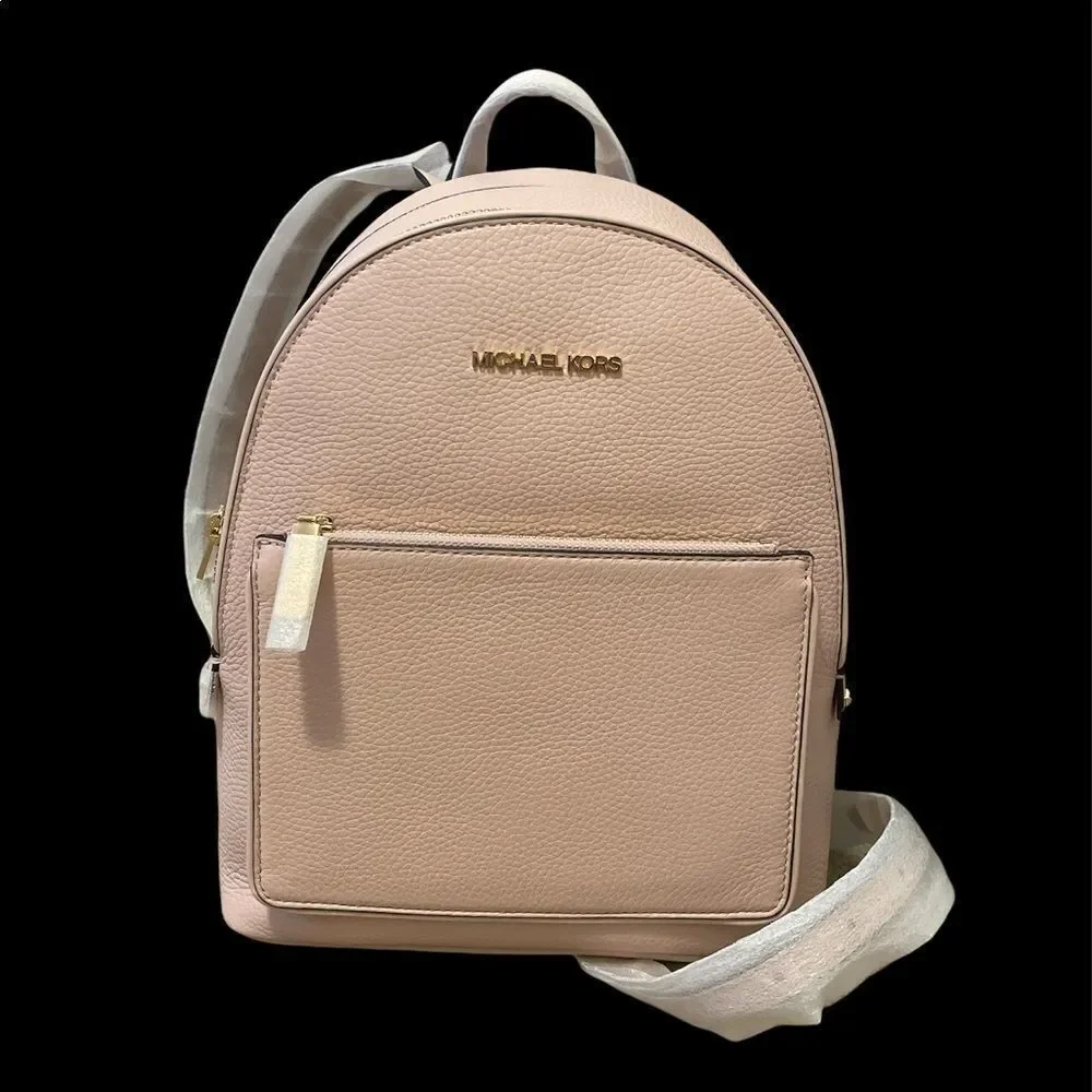 Michael Kors Adina Kenly Backpack Powder Blush Pink Pebbled Leather NWT